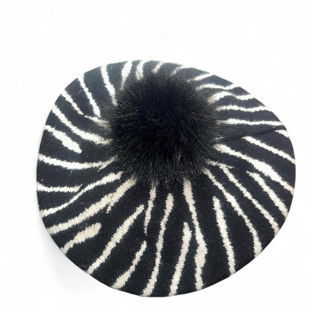 Chico's Black and White Zebra Print Hat
